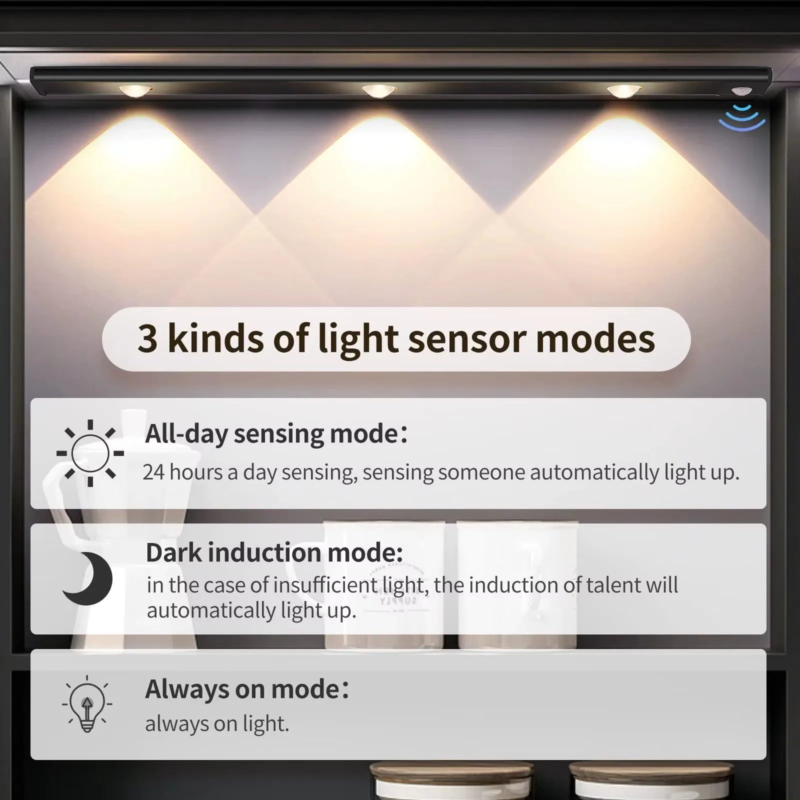 LED Ultra Thin Under Cabinet Lights Motion Sensor.