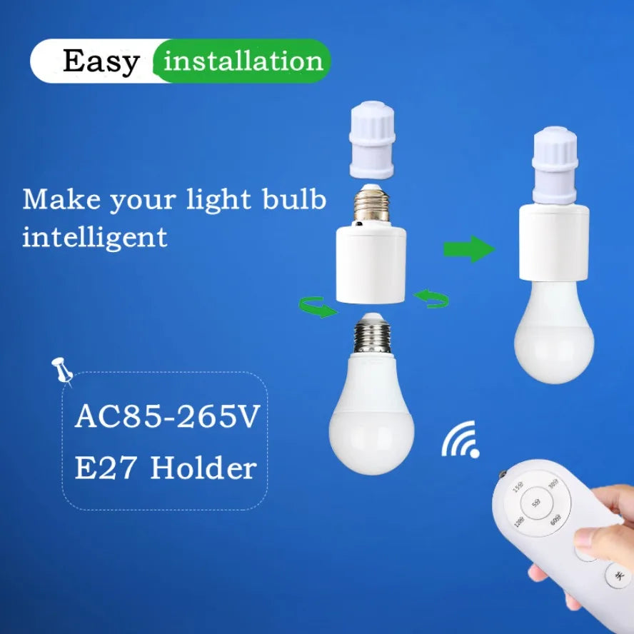 Wireless Remote Control Smart Timer Switch Lamp Holder.