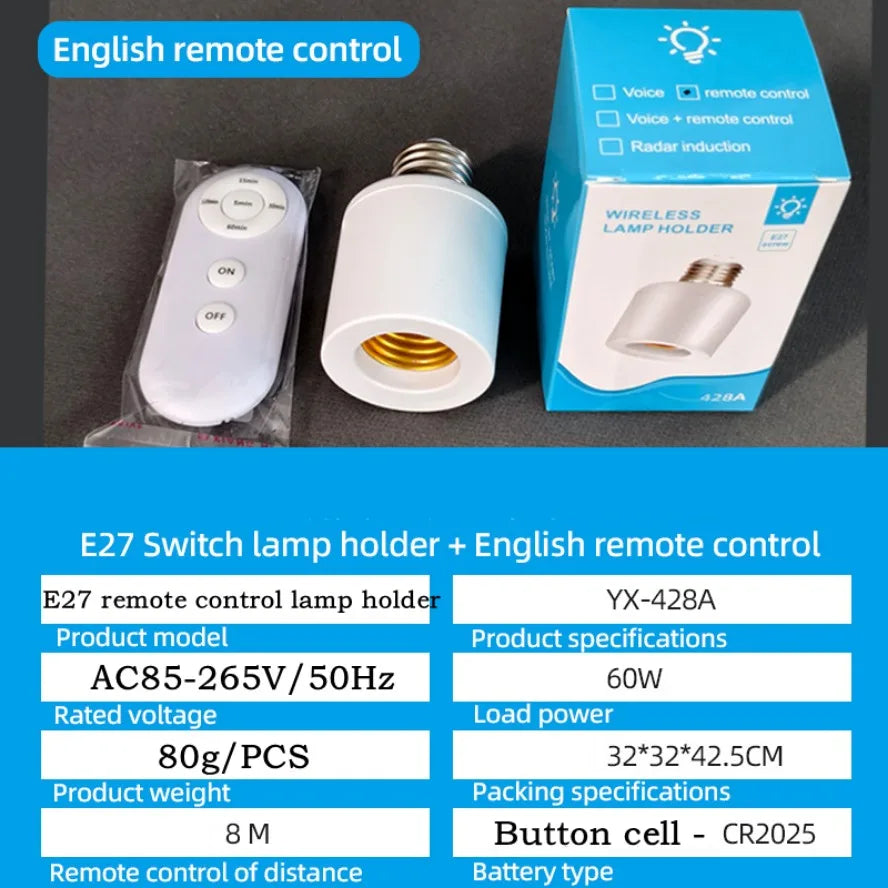 Wireless Remote Control Smart Timer Switch Lamp Holder.
